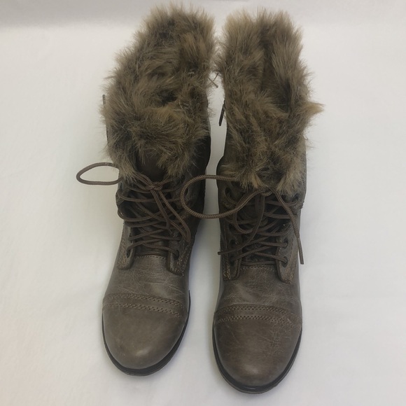 Steve Madden Minkee Boots Leather Fur Boots  New - Picture 4 of 10